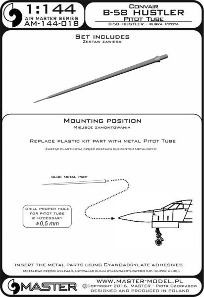 Master AM-144-018 Convair B-58 Hustler - Tube Pitot 1/144 – image 3