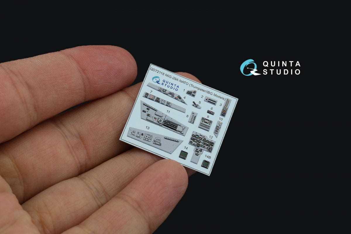 Quinta Studio QD72118 MiG-29A (NATO) 3D-Printed coloured Interior on decal paper (Trumpeter/IBG Models) 1/72 – imagen 3