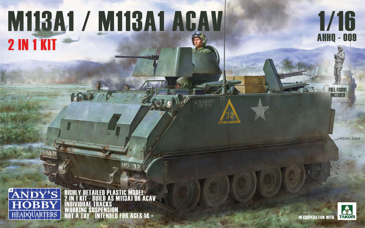 Andy&amp;#39;s Hobby Headquarters AHHQ-009 Kit M113A1 / M113A1 ACAV 2 en 1 1/16