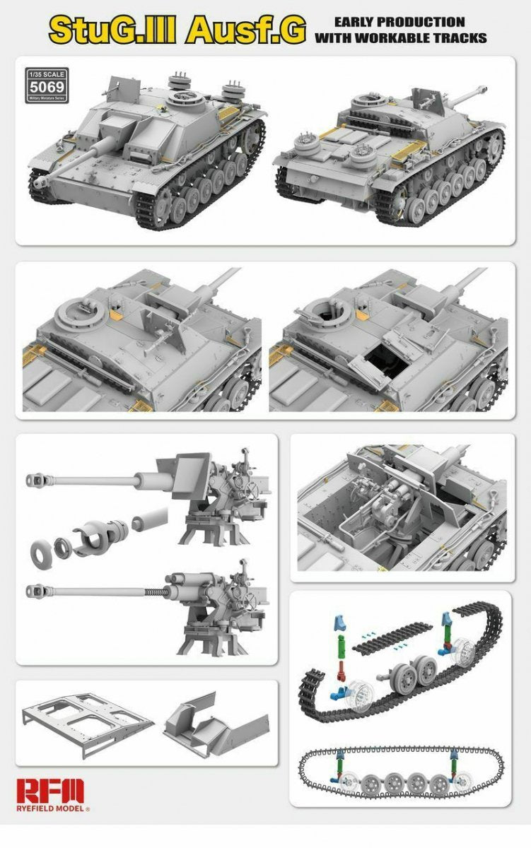 Rye Field Model 5069 StuG. III Ausf. G Early Production with workable track links 1/35 – immagine 2