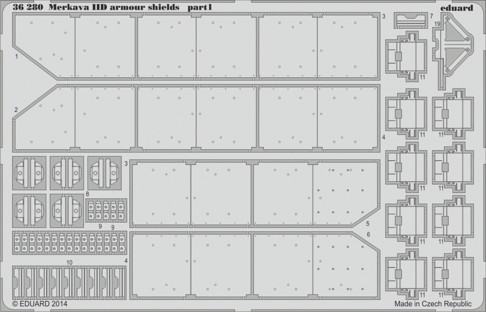 Eduard 36280 Merkava IID armour shields Academy