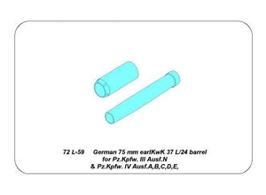 Aber 72L-59 Canon 75mm KwK 37 L/24 pour Panzer III,Ausf.N et Panzer IV Ausf.A,B,C,D,E, / Canon 75mm KwK 37 L/24 pour Pz.Kpfw.III.Ausf.N Pz.Kpfw.IV Ausf.A,B,C,D,E, 1/72 – image 6