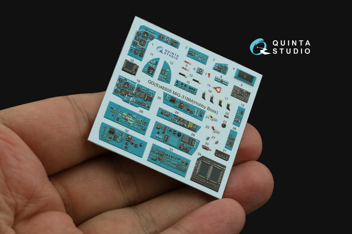 Quinta Studio QD48505 MiG-31BM 3D-Printed &amp;amp; coloured Interior on decal paper (Hobby Boss) 1/48 – imagen 3