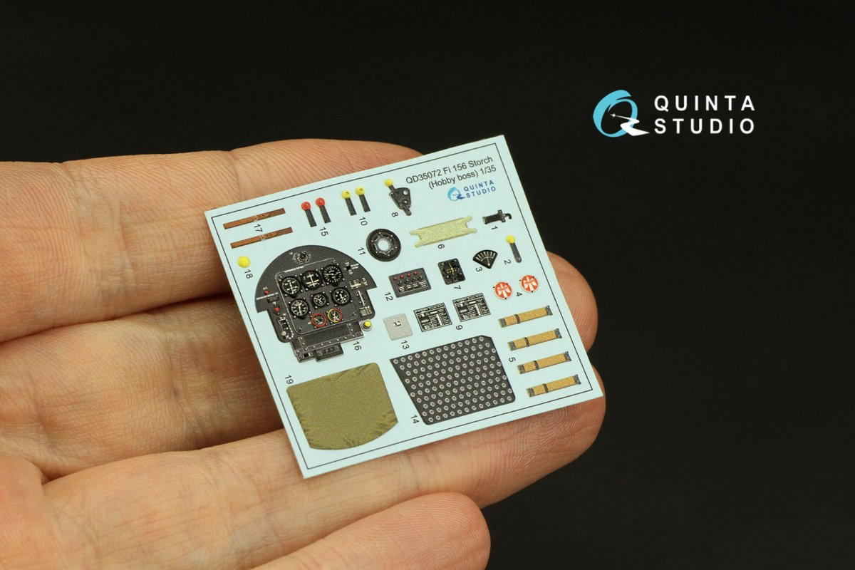Quinta Studio QD35072 Fi 156C 3D-Printed &amp;amp; coloured Interior on decal paper (Hobby Boss (ex-Tristar)) 1/35 – imagen 2