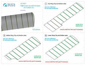 Quinta Studio QP24001 Green rib tapes Fokker Dr.I (All kits) 1/24 – Bild 10