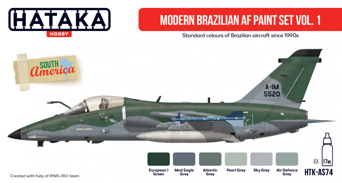 Hataka HTK-AS74 Modern Brazilian AF paint set vol. 1 (6x17ml) – Bild 2