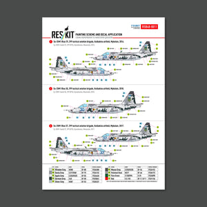 RESKIT RSB48-0011 Su-25 Frogfoot DARK Digital (Pixel) (BLUE 09, 15, 17, 21, 29, 30, 31, 37, 39, 46, 49) Ukrainian Air Forces (Main Decals with Stencils)1/48