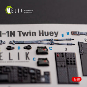 KELIK K48105 UH-1N &amp;quot;Twin Huey&amp;quot; - interior 3D decals for Zimi Model/KittyHawk kit 1/48 – Bild 4
