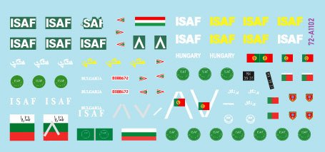 Star Decals 72-A1102 ISAF-Afghanistan # 3. Peacekeepers from Bulgaria, Hungary and Portugal. BRDM-2, BTR-80A, Panhard VBL. 1/72 – imagen 2
