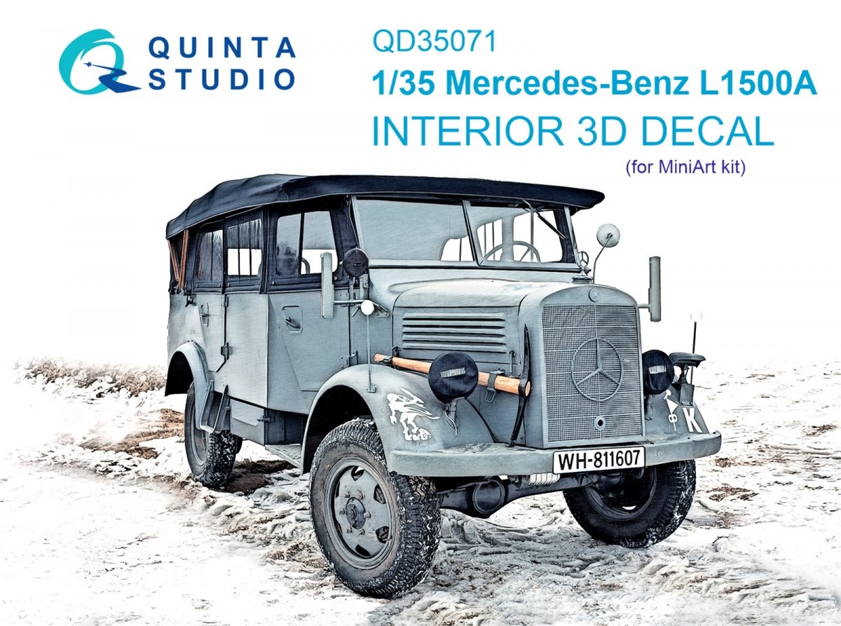 Quinta Studio QD35071 Mercedes-Benz L1500A 3D-Printed &amp;amp; coloured Interior on decal paper (MiniArt) 1/35