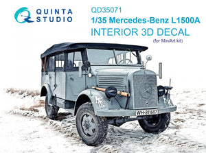 Quinta Studio QD35071 Mercedes-Benz L1500A 3D-Printed &amp;amp; coloured Interior on decal paper (MiniArt) 1/35