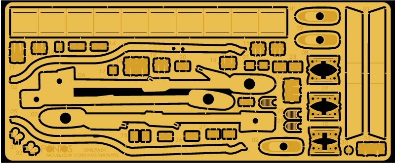 Pontos 35027WD1 HMS Warspite Wooden Deck set 1943 1/350 – zdjęcie 3