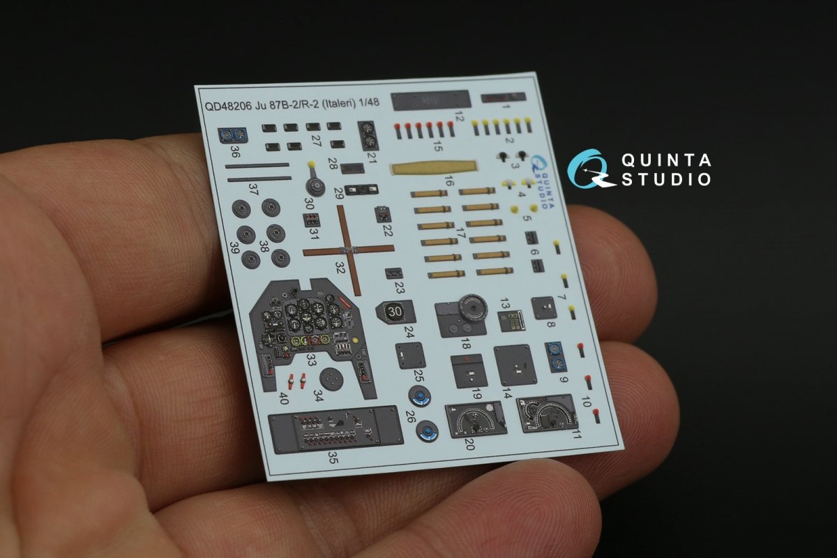 Quinta Studio QD48206 Ju 87B-2/R-2 3D-Printed &amp;amp; coloured Interior on decal paper ( Italeri ) 1/48 – imagen 8