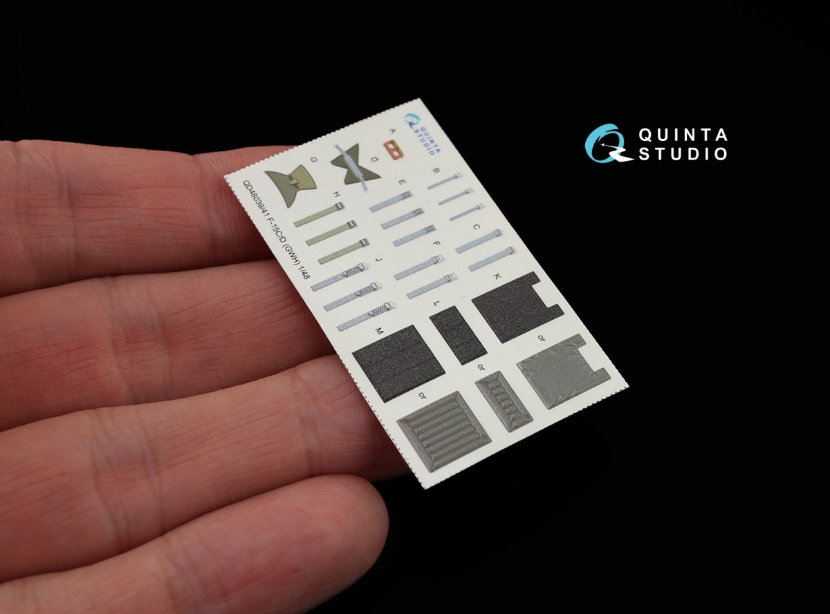 Quinta Studio QD48039 F-15C 3D-Printed &amp;amp; coloured Interior on decal paper (for GWH kit) 1/48 – imagen 7