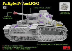 Rye Field Model 5143 Pz.Kpfw.IV Ausf.F2/G w/Engine &amp;amp; workable tracks 1/35 – imagen 3
