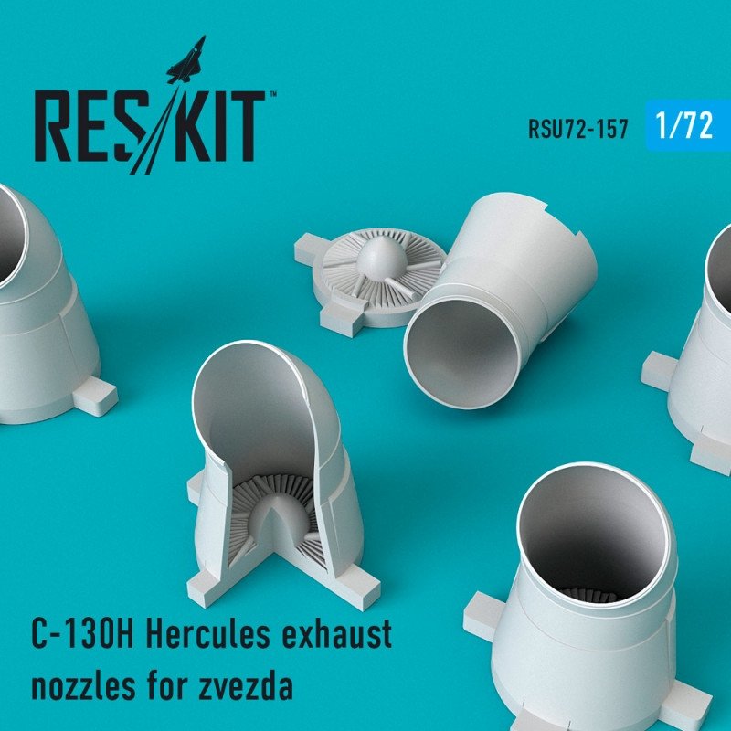 RESKIT RSU72-0157 C-130H Hercules exhaust nozzles for Zvezda 1/72