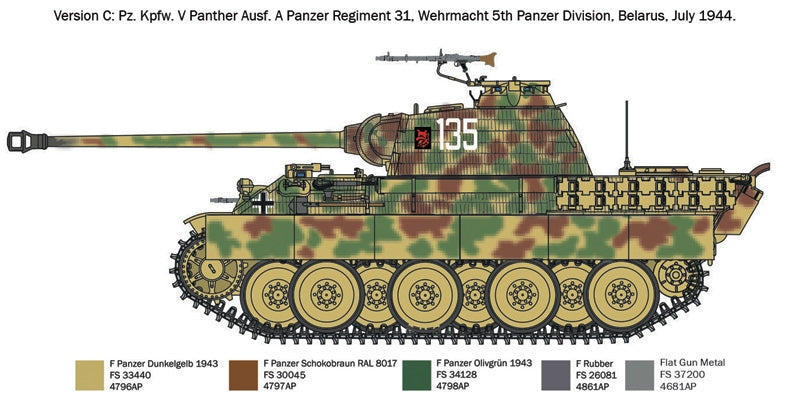 Italeri 7018 Sd.Kfz. 171 Pz.Kpfw. V Panther Ausf. A 1/72 – imagen 6