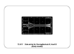 Aber 72A11 Osłony boczne do Sturmgeschutz III (wczesne) / Side skirts for Sturmgeschutz III (Early model) 1/72 – imagen 8