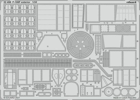 Eduard 32458 F-100F exterior for Trumpeter 1/32