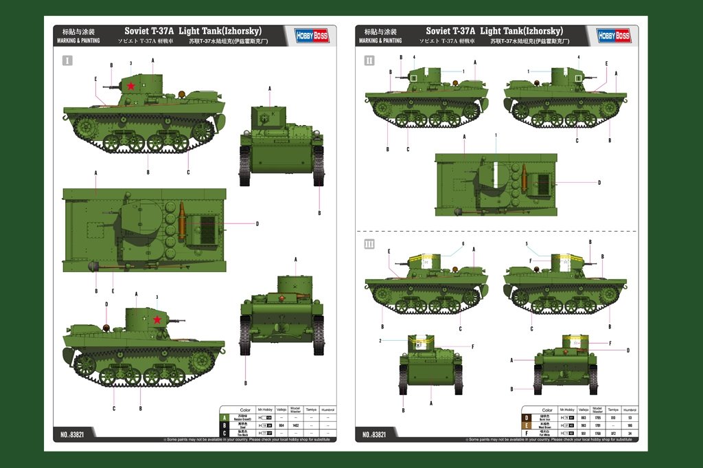 Hobby Boss 83821 Soviet T-37A Light Tank (Izhorsky) 1/35 – imagen 2