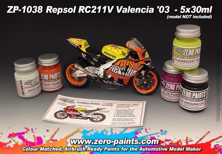 Zero Paints ZP-1038 Repsol RC211V Valencia &amp;#39;03 Paint Set 5x30ml – imagen 2
