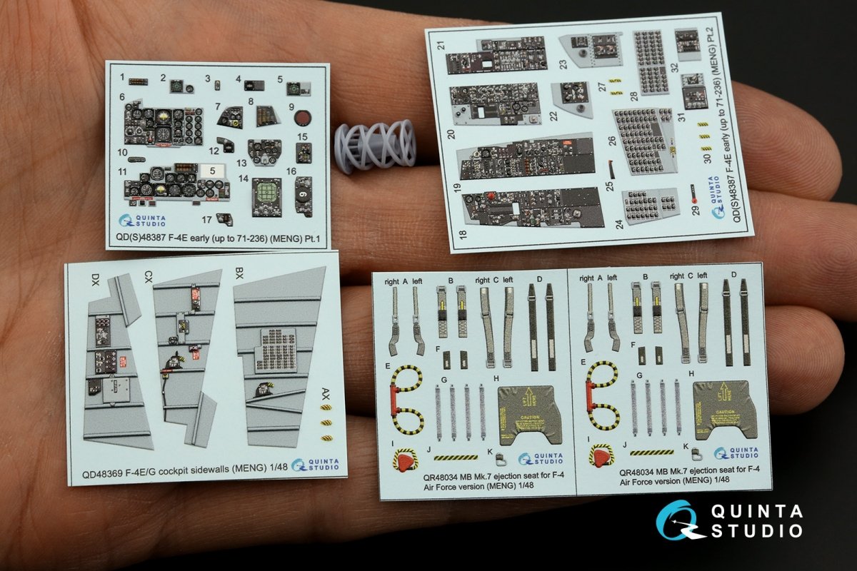 Quinta Studio QD+48387 F-4E early with slatted wing 3D-Printed &amp;amp; coloured Interior on decal paper (Meng) (with 3D-printed resin parts) 1/48 – Bild 3