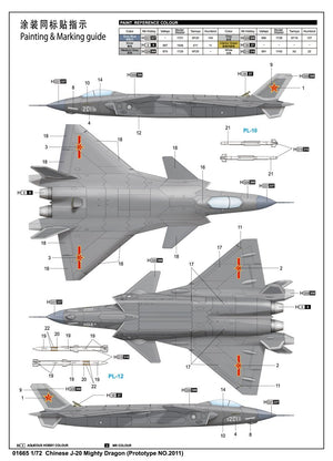 Trumpeter 01665 Chinese J-20 Mighty Dragon 1/72 – zdjęcie 9