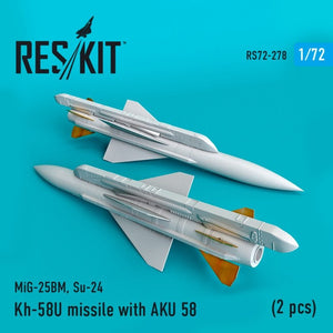 RESKIT RS72-0278 Kh-58U missile with AKU 58 (2 pcs) 1/72