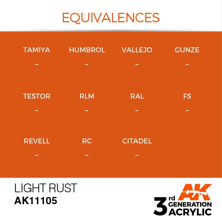 AK Interactive AK11105 LIGHT RUST – STANDARD 17ml – imagen 3