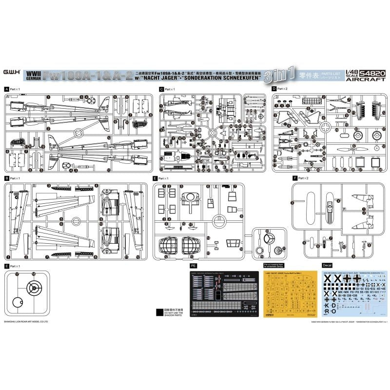 Great Wall Hobby S4820 Fw189A-1&amp;amp;A-2 /w &amp;quot;Nacht Jager&amp;quot; - &amp;quot;Sonderaktion Schneekufen&amp;quot; 1/48 – image 6