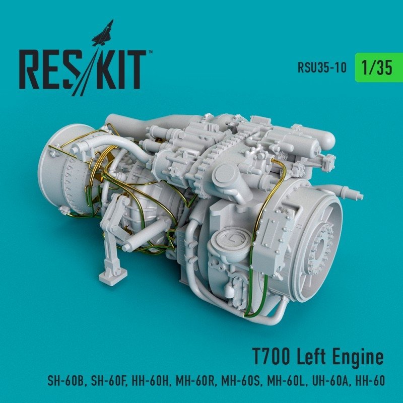 RESKIT RSU35-0010 T700 Left Engine (SH-60B, SH-60F, HH-60H, MH-60R, MH-60S, MH-60L, UH-60A, HH-60) 1/35
