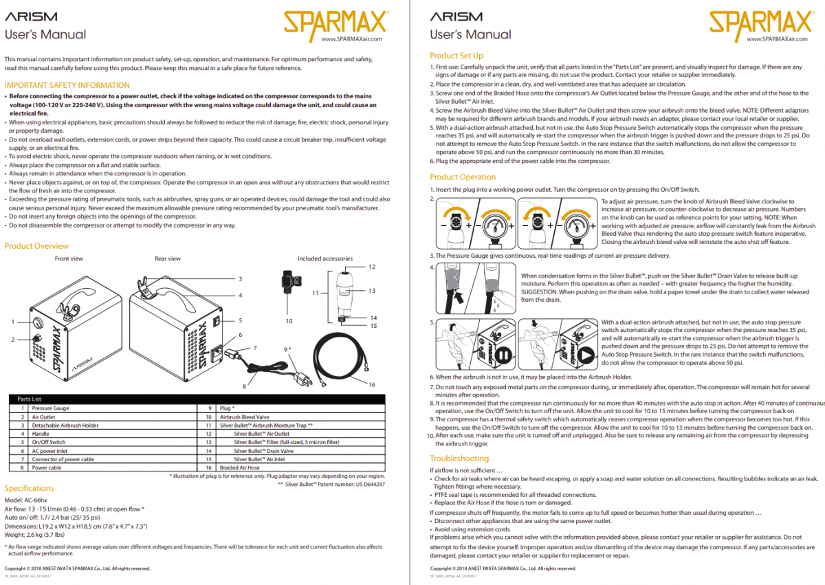 Sparmax ARISM - Mini compresseur d&amp;#39;air avec tuyau de 2 m – image 3