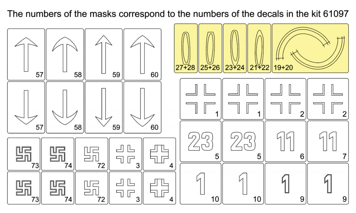 Omask 34047 Heinkel He-162 masks (for Miniart 48009) 1/48 – Bild 2