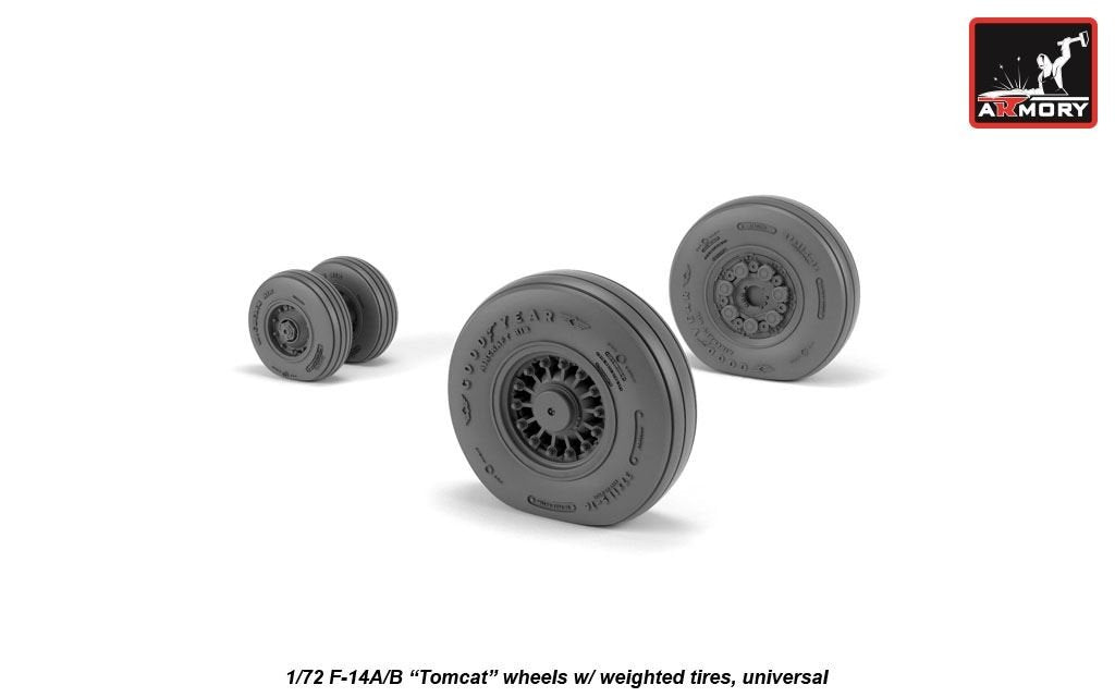 Armory Models AW72331 F-14A/B Tomcat early type wheels w/ weighted tires 1/72 – immagine 4