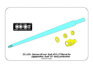 Aber 35L-067N 88 mm Pak 43/3 L/71 Barrel for German Tank Destroyer Jagdpanther Ausf.G1 early 1/35 – immagine 6