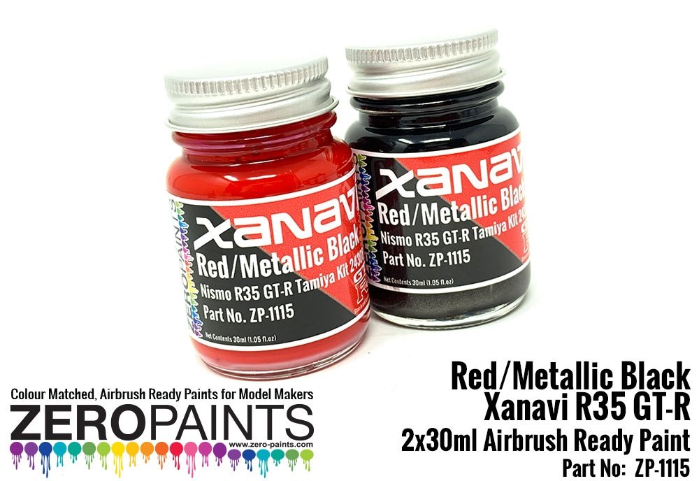 Kit de peinture Zero Paints ZP-1115 Xanavi/Motul Nismo GT-R (R35) Rouge/Noir métallisé, 2 x 30 ml