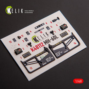 KELIK K48112 MH-60L Black Hawk - interior 3D decals for ICM kit 1/48 – imagen 2