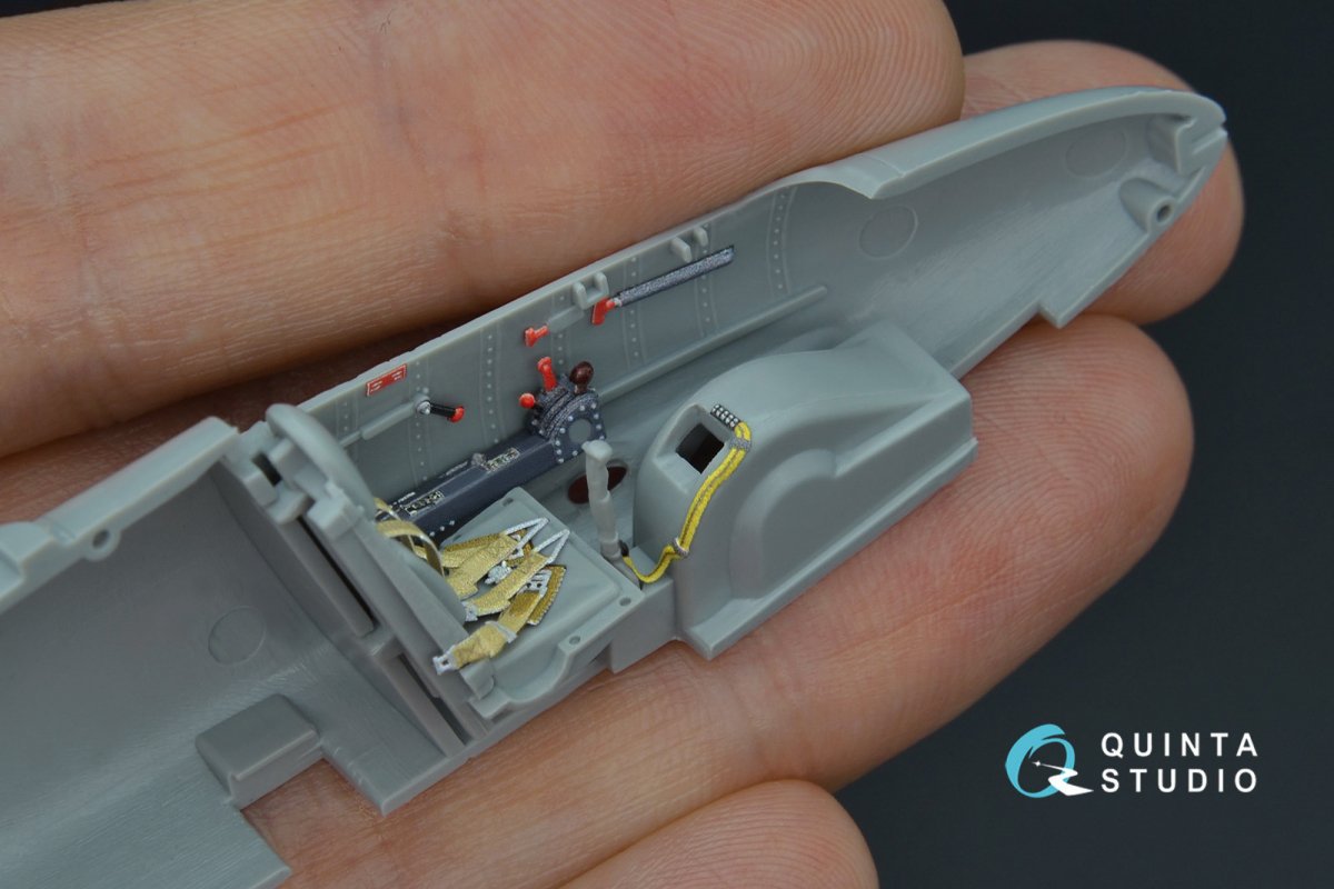 Quinta Studio QD48162 He 162 3D-Printed &amp;amp; coloured Interior on decal paper (Dragon) 1/48 – immagine 3