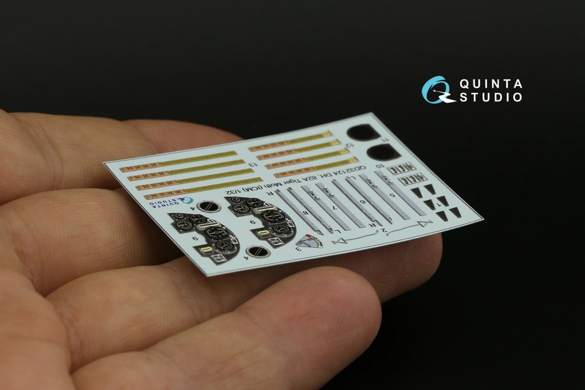 Quinta Studio QD32124 DH 82A Tiger Moth 3D-Printed &amp;amp; coloured Interior on decal paper (ICM) 1/32 – immagine 3