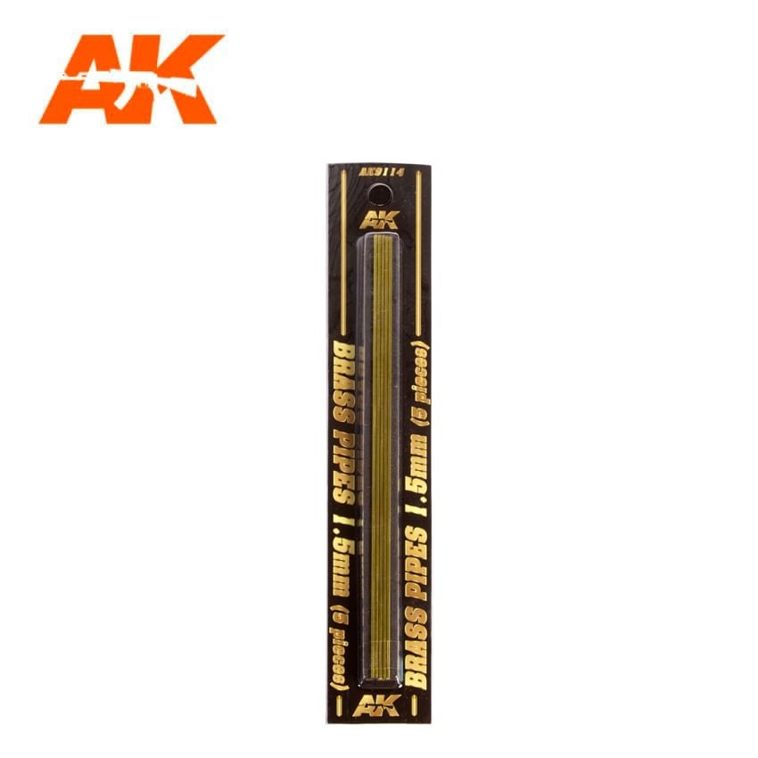 AK Interactive AK9114 BRASS PIPES 1.5MM Ø. 5 UNITS – imagen 2
