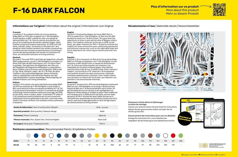 Heller 35411 F-16 Dark Falcon - Starter Kit 1/48 – immagine 4