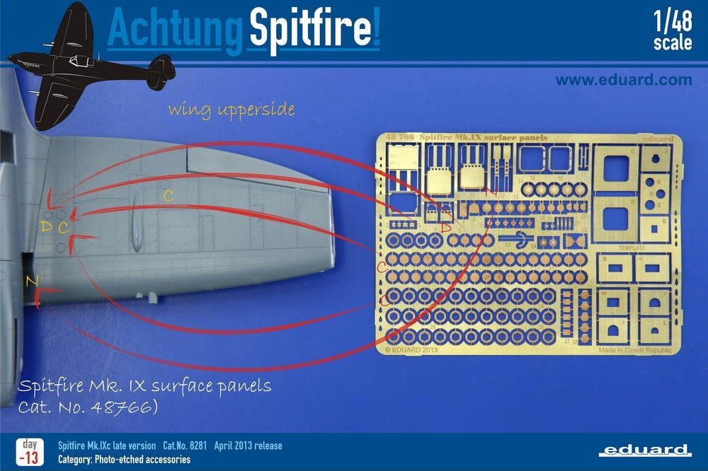 Eduard 48766 Spitfire Mk. IX surface panels 1/48 EDUARD – Bild 7