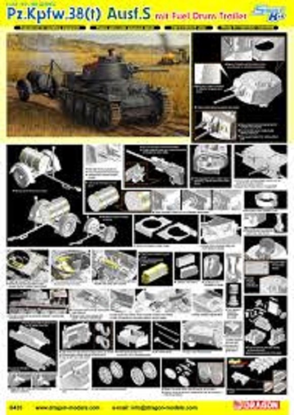 Dragon 6435 Pz.Kpfw.38(t) Ausf.S mit Fuel Drum Trailer 1/35 – imagen 2