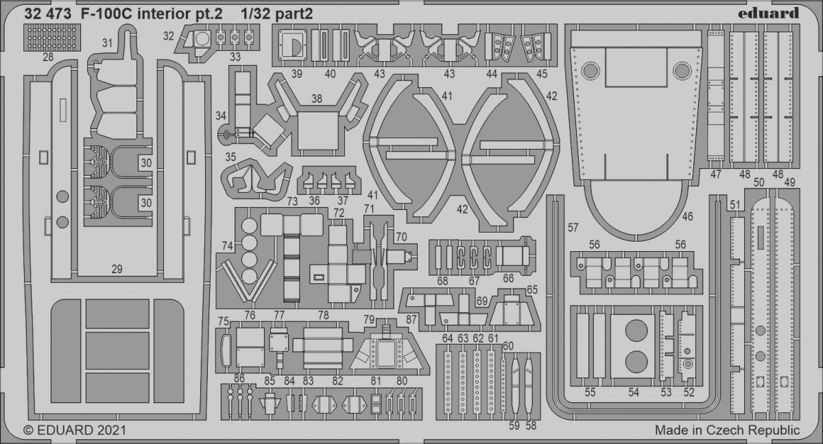 Eduard 32473 F-100C interior pt.2 TRUMPETER 1/32 – Bild 2