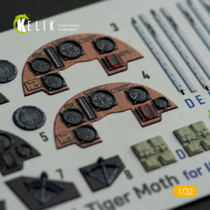 KELIK K32022 DH.81A Tiger Moth - Interior 3D Decal with 3D printed parts for ICM kit 1/32 – imagen 2