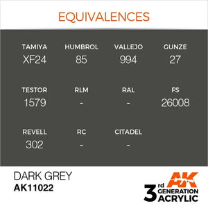 AK Interactive AK11022 Dark Grey 17ml – immagine 3