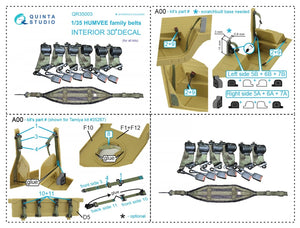Quinta Studio QR35003 HUMVEE family belts, 3D-Printed &amp;amp; coloured on decal paper (all kits) 1/35 – zdjęcie 8