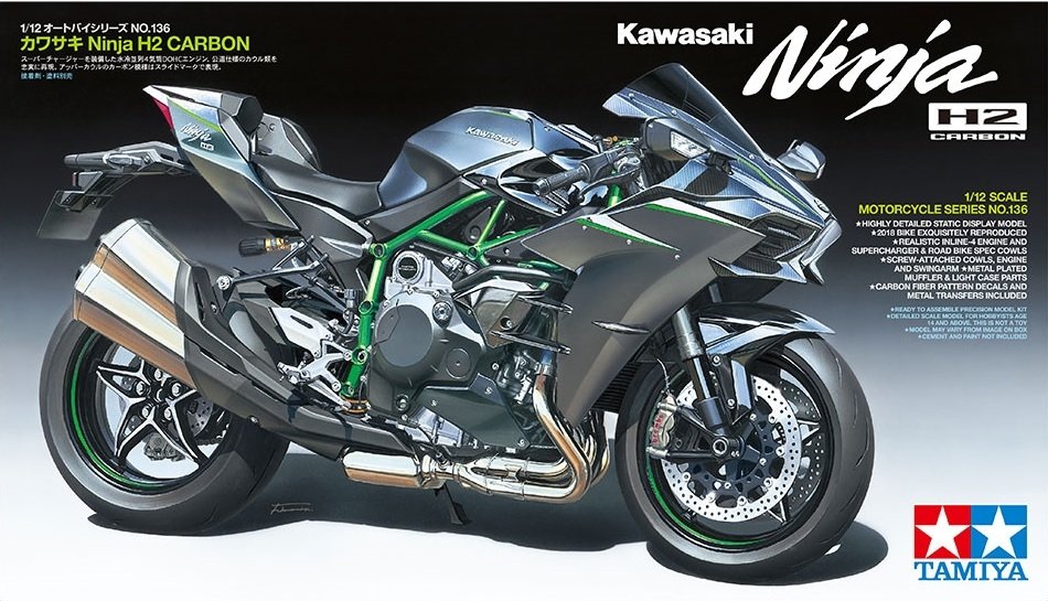 Tamiya 14136 Kawasaki Ninja H2 Carbone 1/12