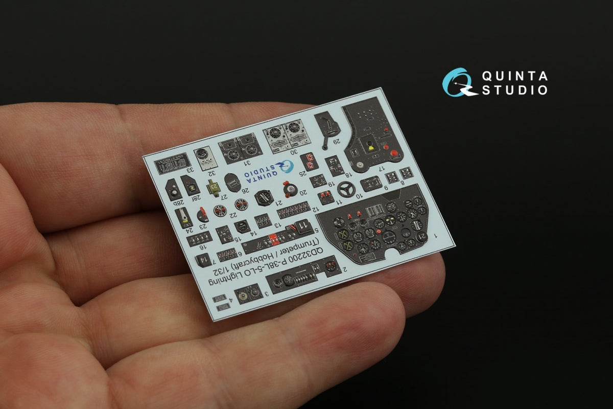 Quinta Studio QD32200 P-38L-5-LO Lightning 3D-Printed &amp;amp; coloured Interior on decal paper (Trumpeter/Hobbycraft) 1/32 – immagine 10
