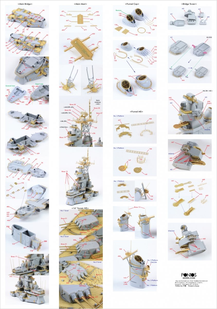 Pontos 35011F1 USS BB-63 Missouri BATTLESHIP Detail Up Set 1/350 – imagen 5
